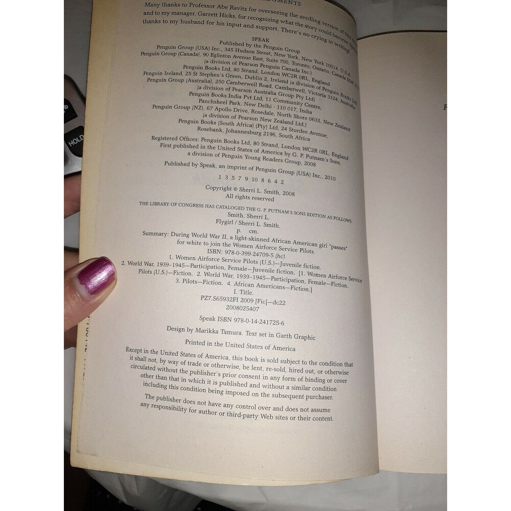 Flygirl - Paperback By Smith, Sherri L. Preowned Very Good - Picture 8 of 10